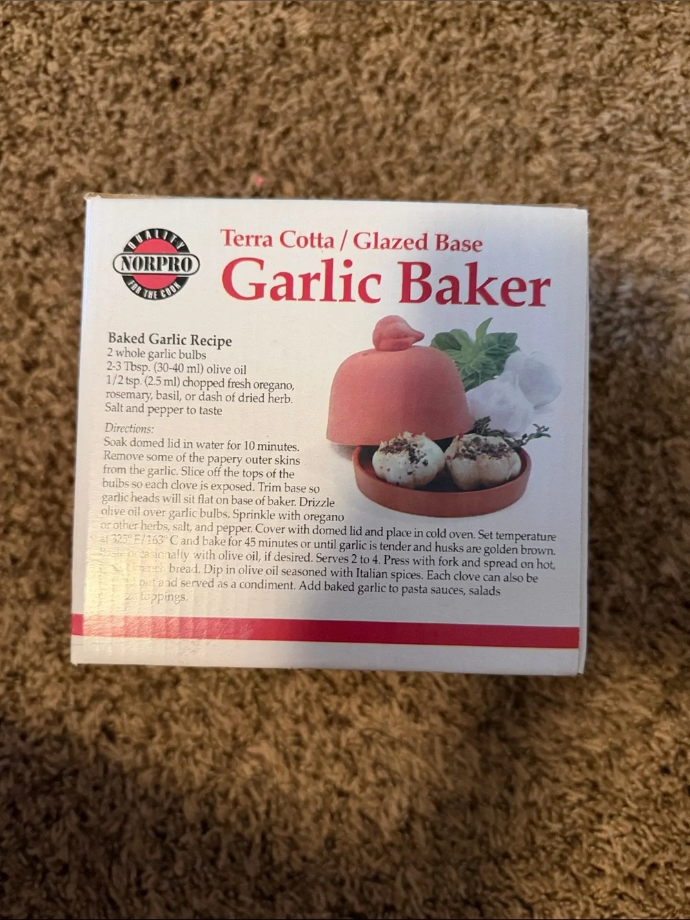 Terre cotta garlic baker